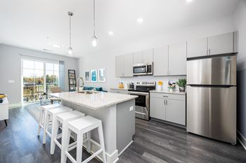 Sleek stainless-steel appliances